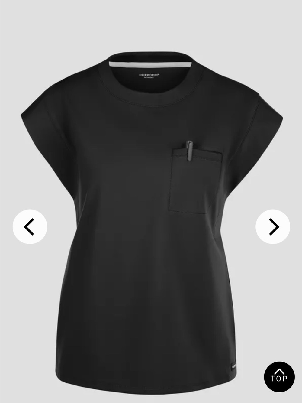 Nwt Cherokee achieve Black Women's Pocket Crewneck scrub top
